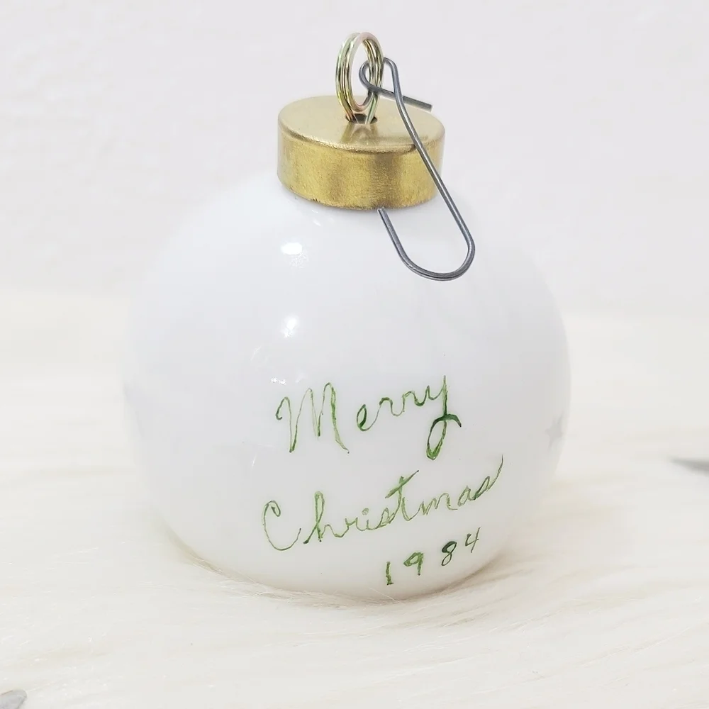 Vintage handpainted deer ornament woodland Christmas artist signed